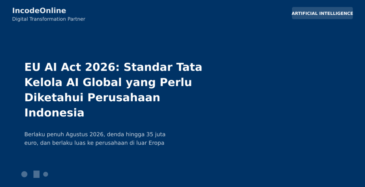 Infografik EU AI Act 2026 tata kelola AI global untuk perusahaan Indonesia